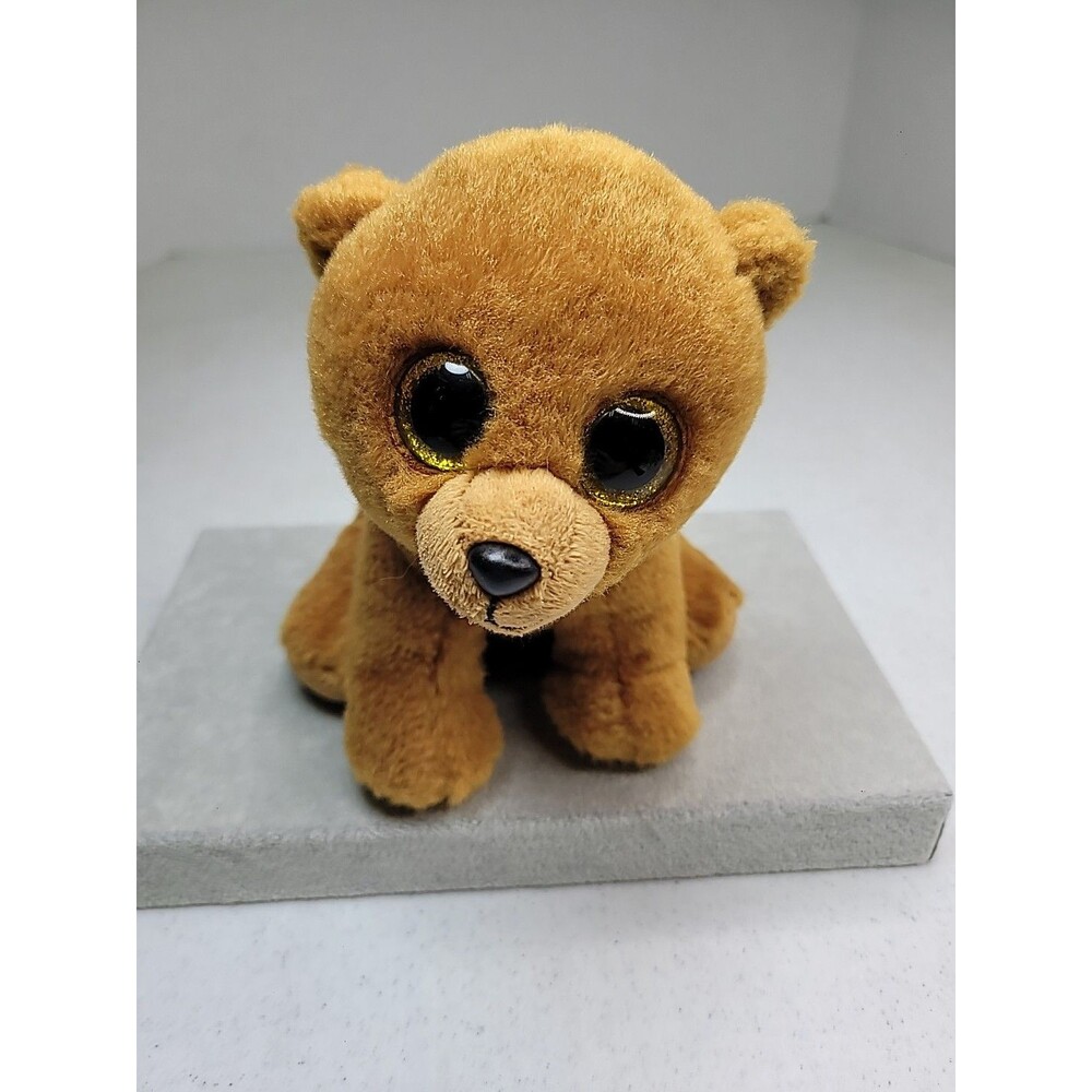 2015 Ty Beanie Baby  Brownie the Teddy Bear, Glitter Eyes  Stuffed Animal Toy 6"